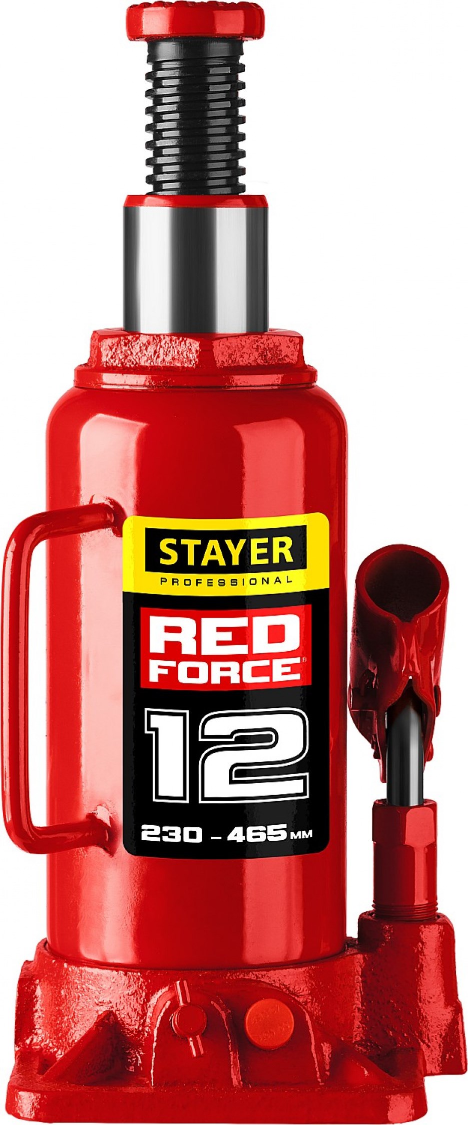 STAYER RED FORCE 12т 230-465мм домкрат бутылочный гидравлический